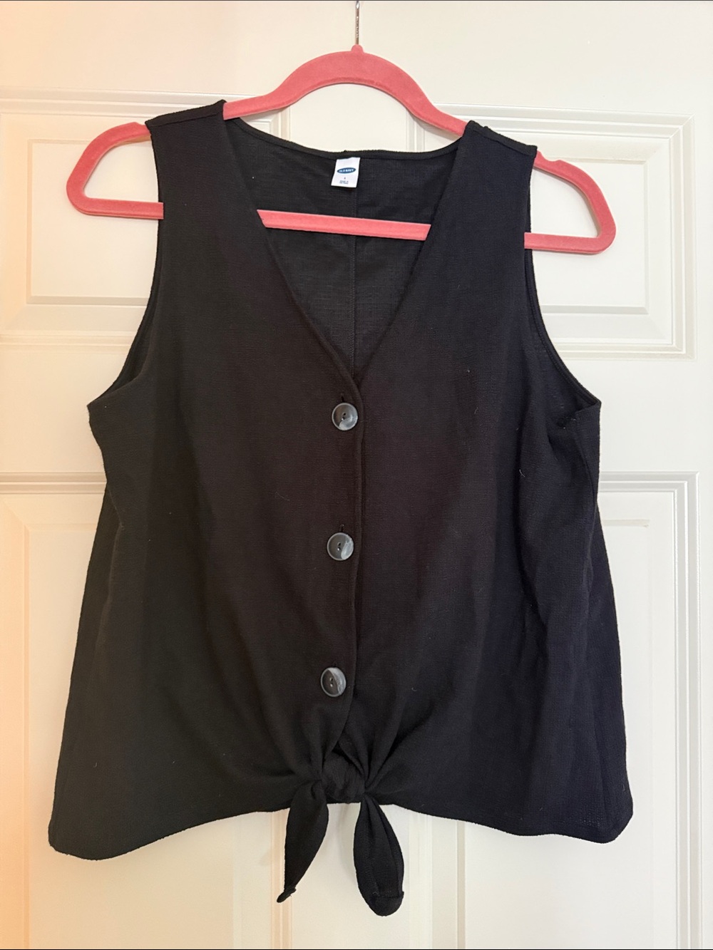 Black Tie-Front Sleeveless Top old navy